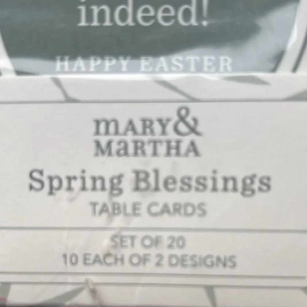 Mary & Martha “He Is Risen” Table Cards 20 Cards 2 Designs Christian Religious